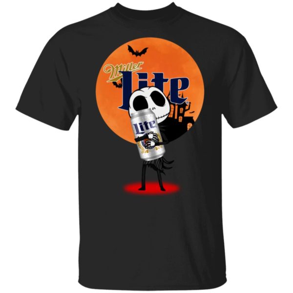 Jack Skellington Hugs Miller Lite Can T-Shirt