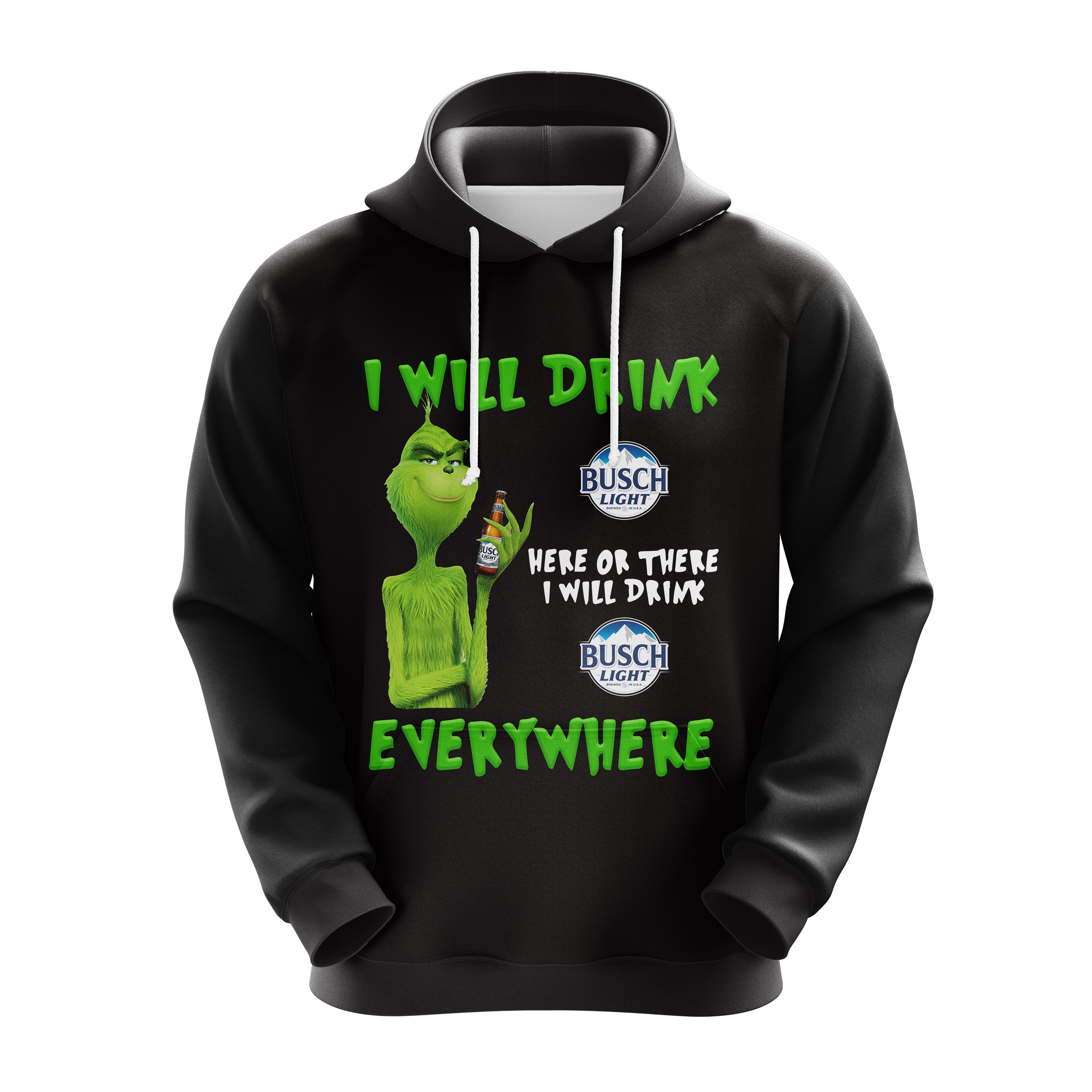 Grinch drunk Busch Beer Christmas cute Noel Mc Ugly Hoodie – Amazing Gift idea – thanksgiving gift