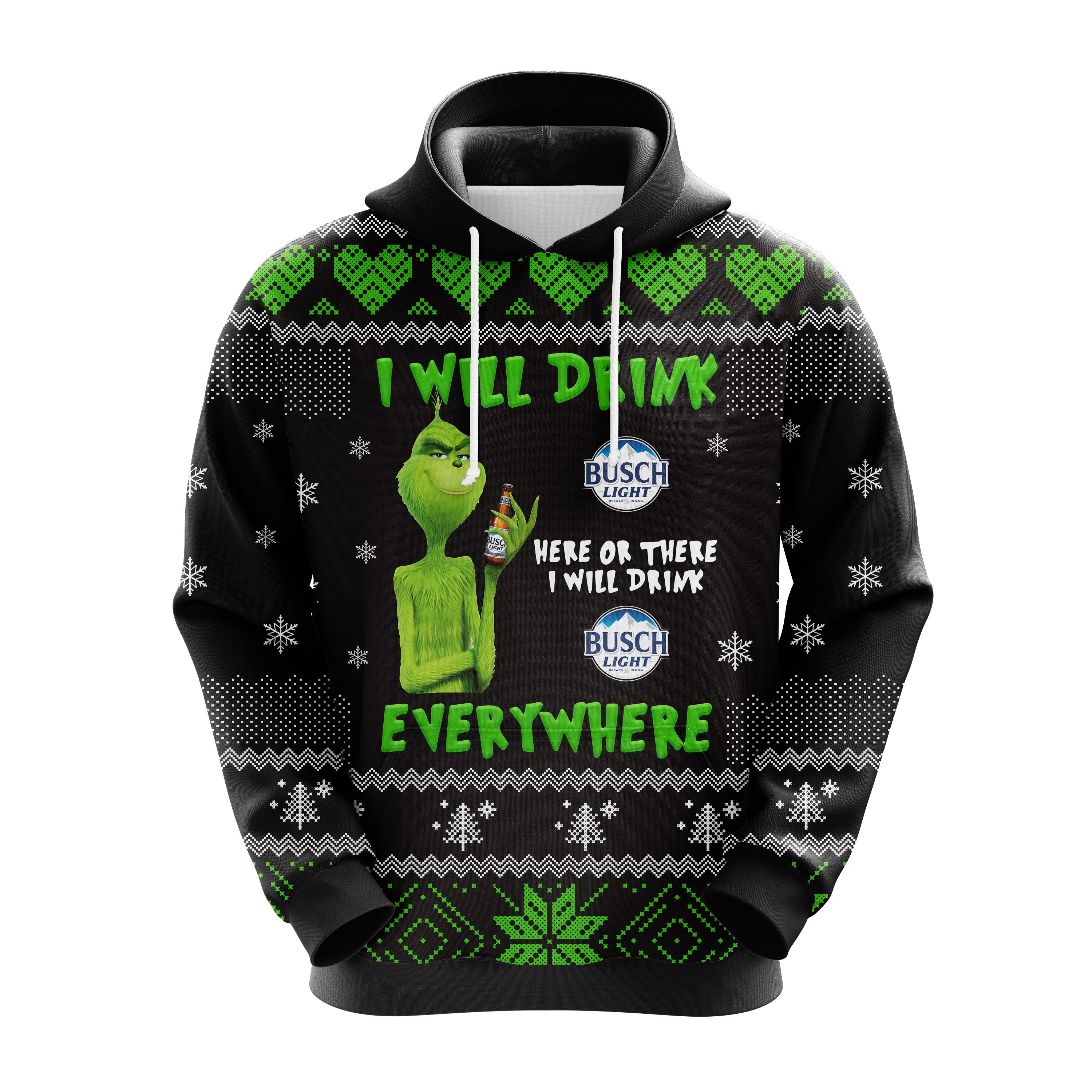 grinch drunk Busch Beer christmas Christmas cute Noel Mc Ugly Hoodie – Amazing Gift idea – thanksgiving gift