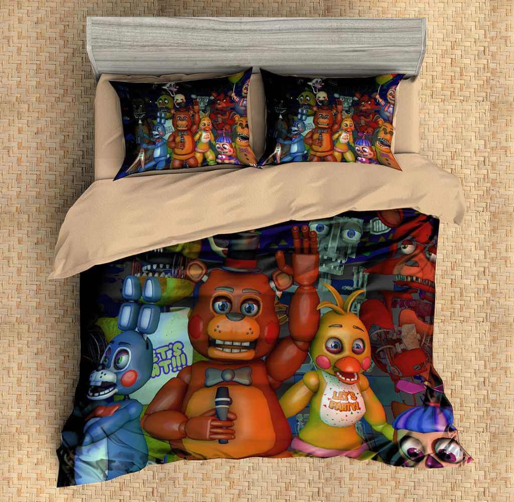 3D FIVE NIGHTS AT FREDDY’S 3PCS DUVET COVER SET BEDDING SET FLAT SHEET PILLOWCASES