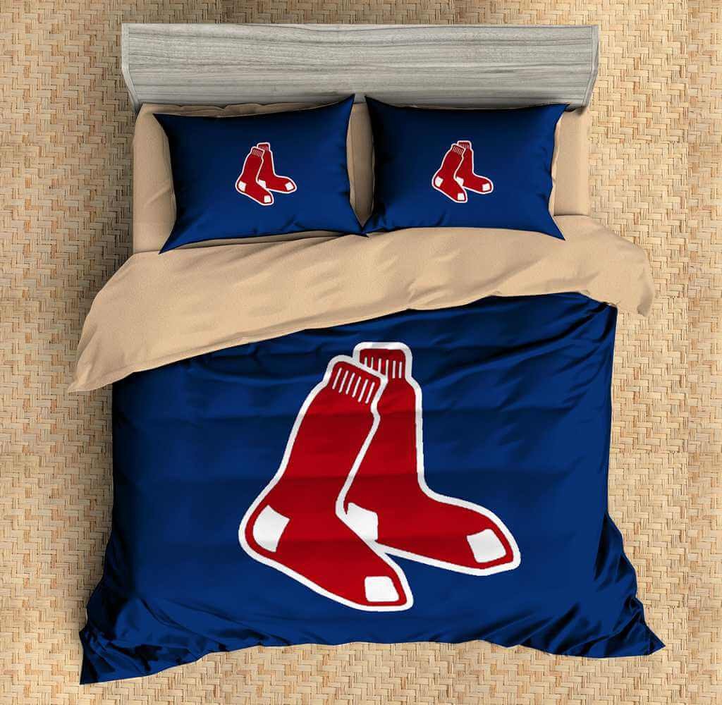 3D BOSTON RED SOX 3PCS DUVET COVER SET BEDDING SET FLAT SHEET PILLOWCASES