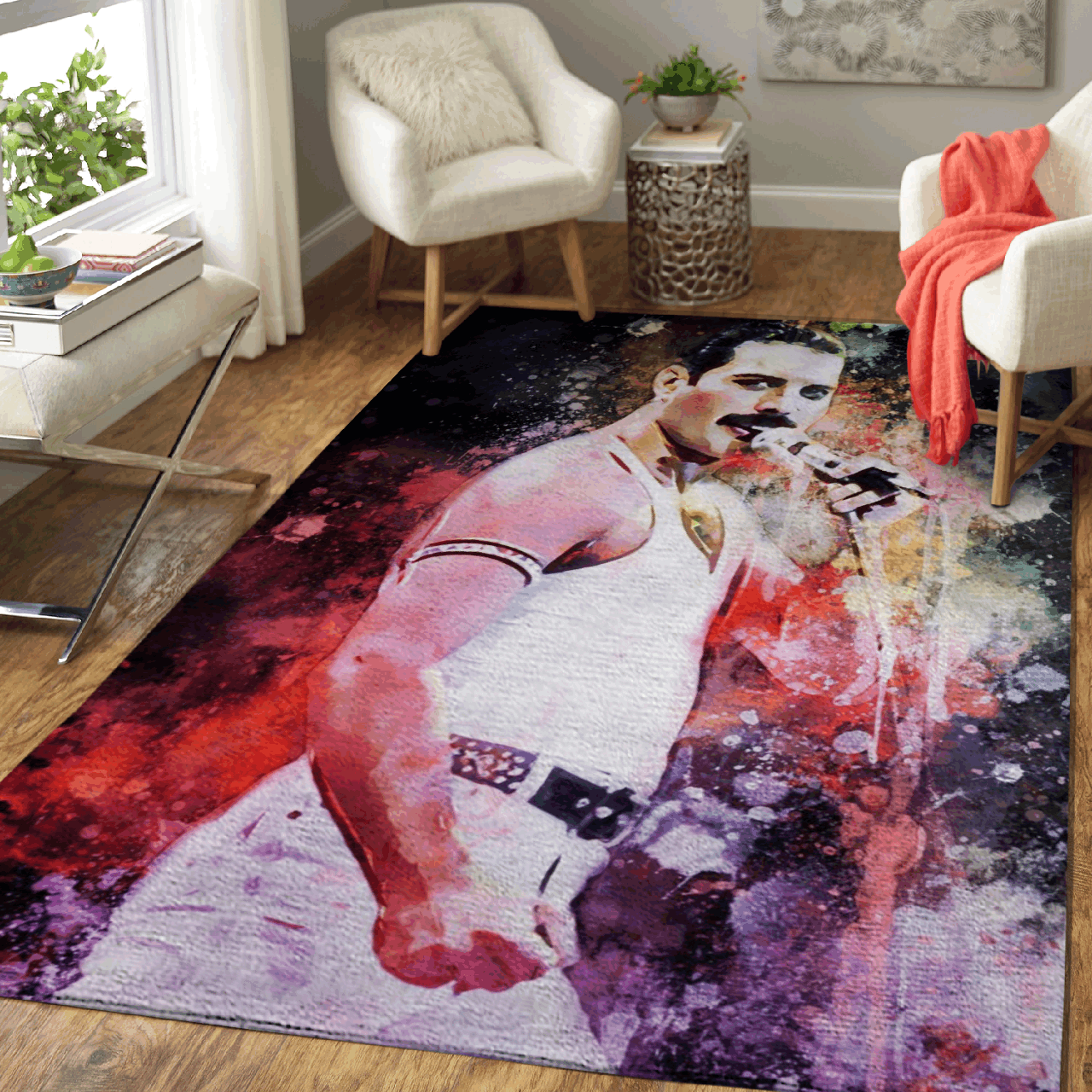 Freddie Mercury – Queen Band Music Pop Art Area Rug