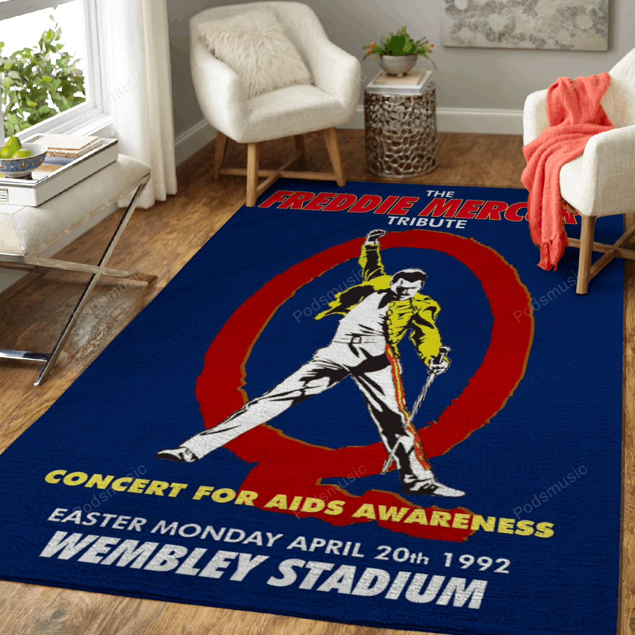 Freddie Mercury Tribute – Music Art For Fans Area Rug Carpet