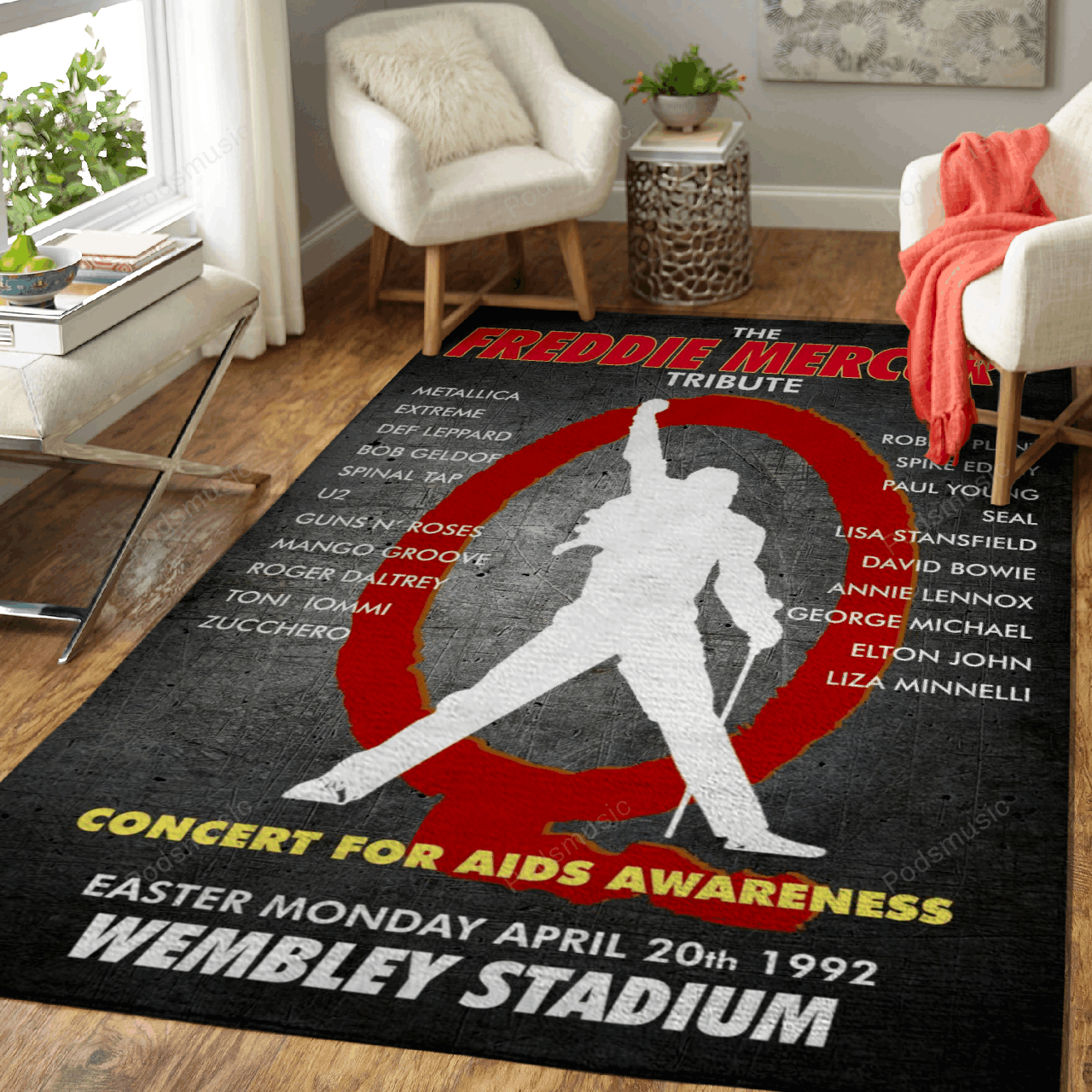 Freddie Mercury Tribute 4 – Music Art For Fans Area Rug Carpet