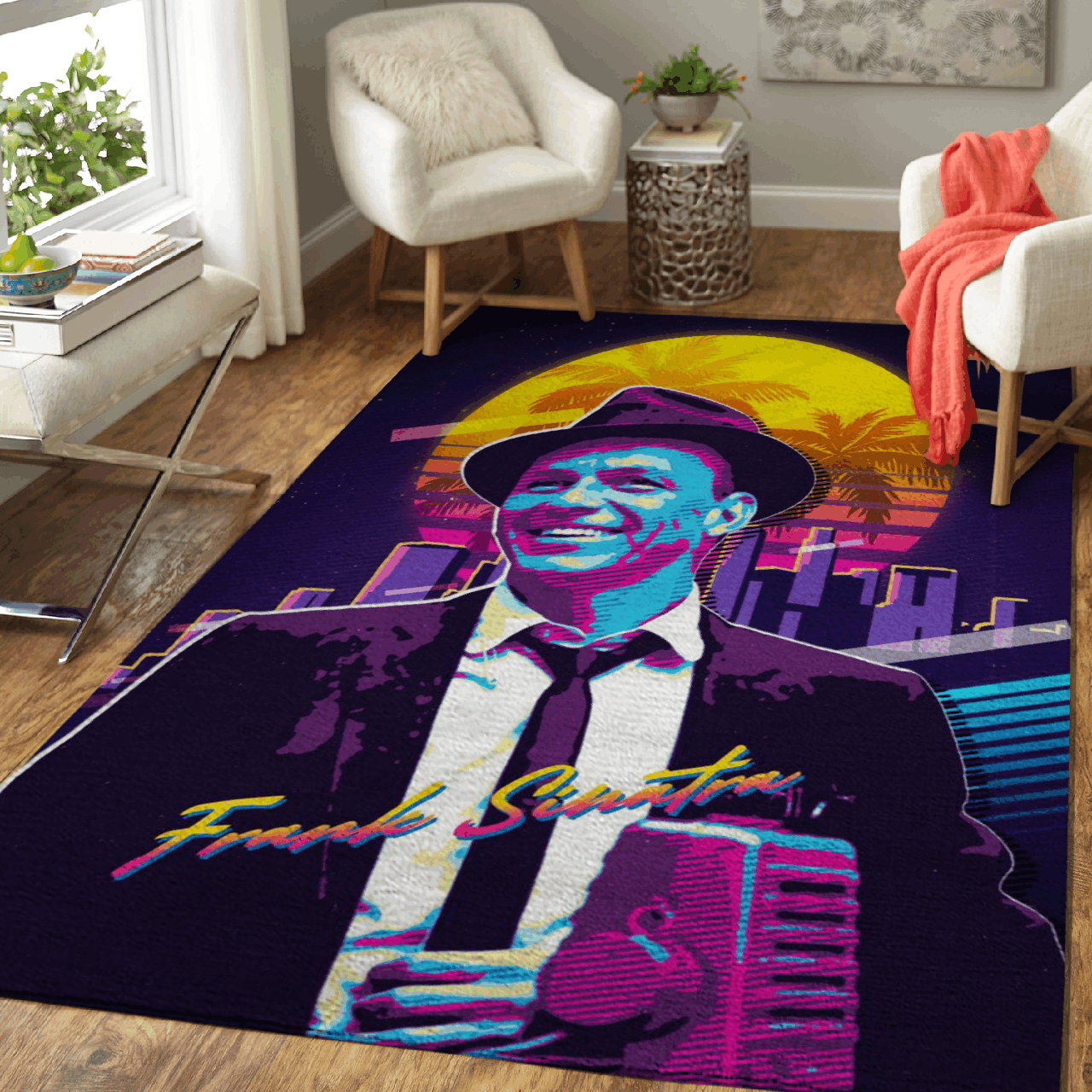 Frank Sinatra New York Song Pop Art For Fans Area Rug