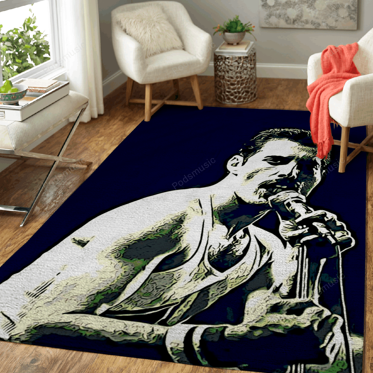 Freddie Mercury Artwork 7 – Music Artist Art For Fans Area Rug Carpet