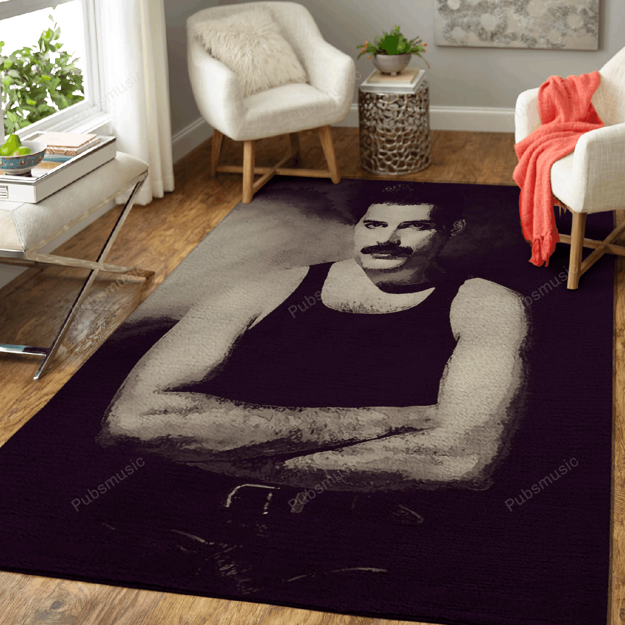 Freddie Mercury 2 – Music Art For Fans Area Rug Carpet