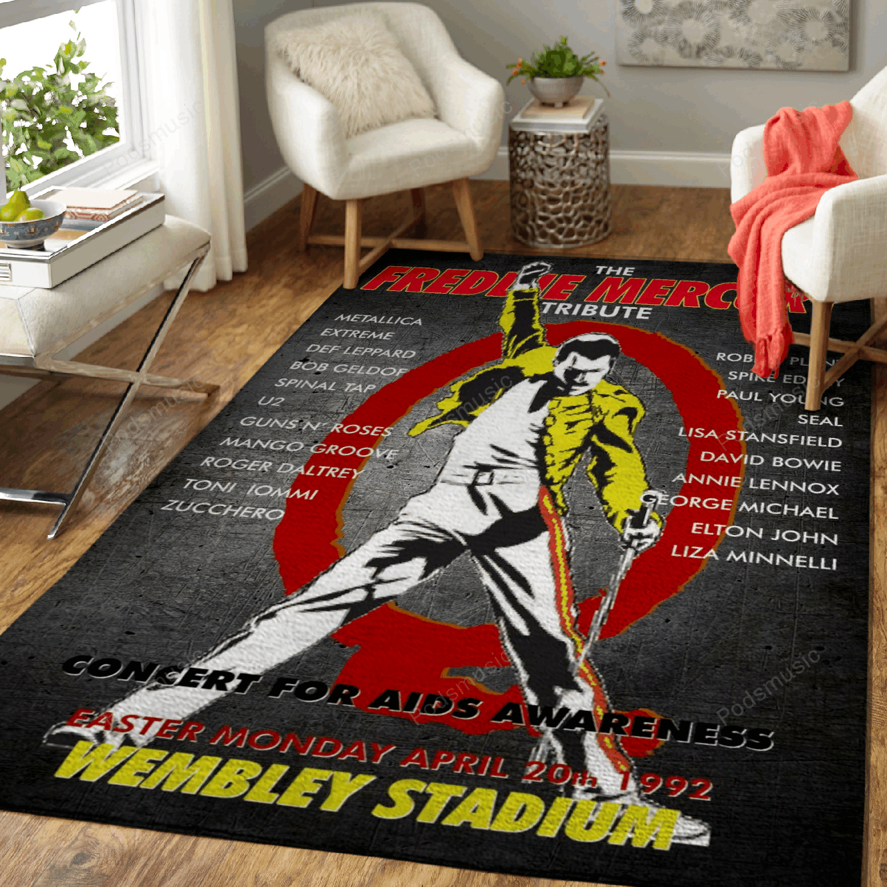 Freddie Mercury Tribute 5 – Music Art For Fans Area Rug Carpet