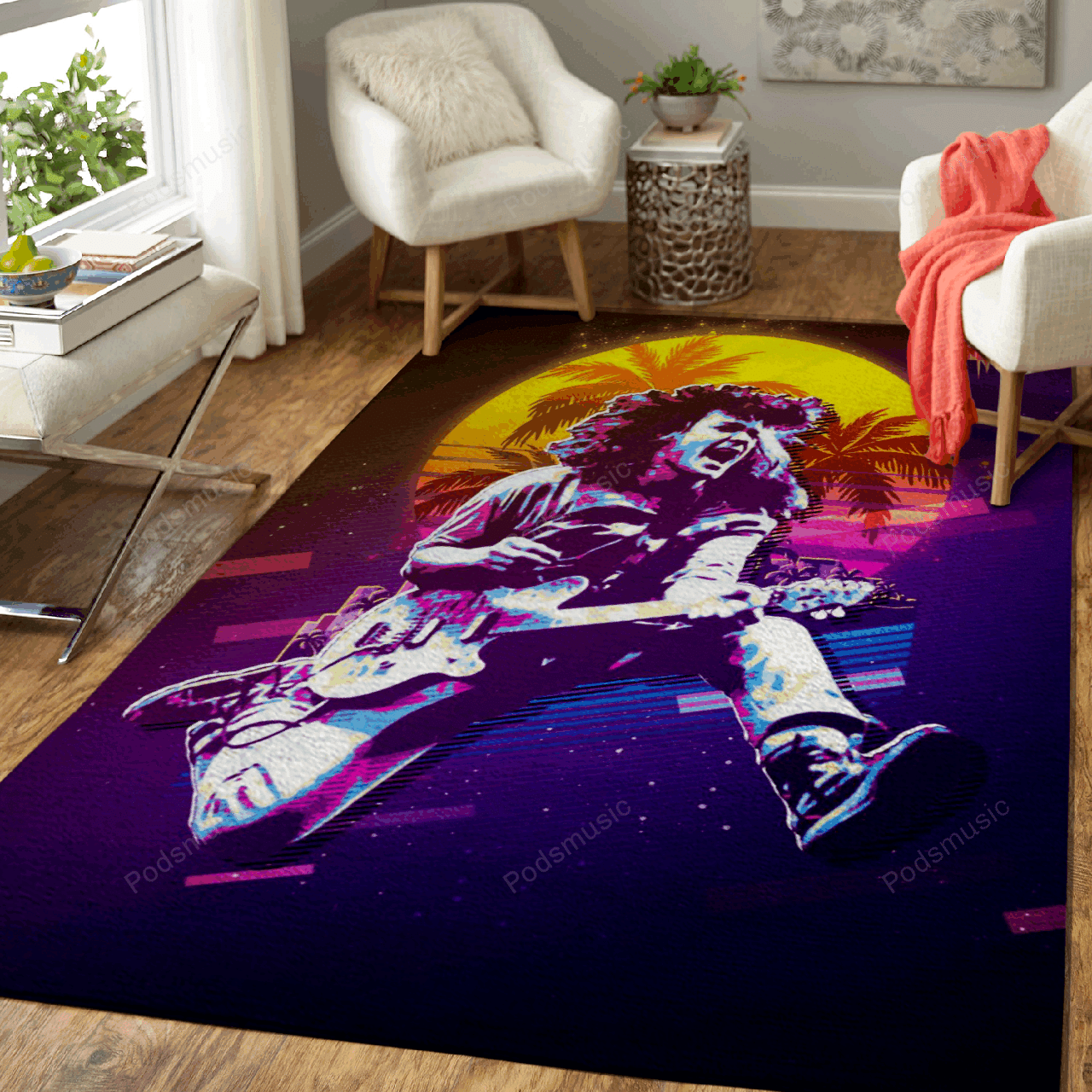 Edward Lodewijk vanHalen – Artwork Music Synthwave 80S Art For Fans Area Rug Carpet