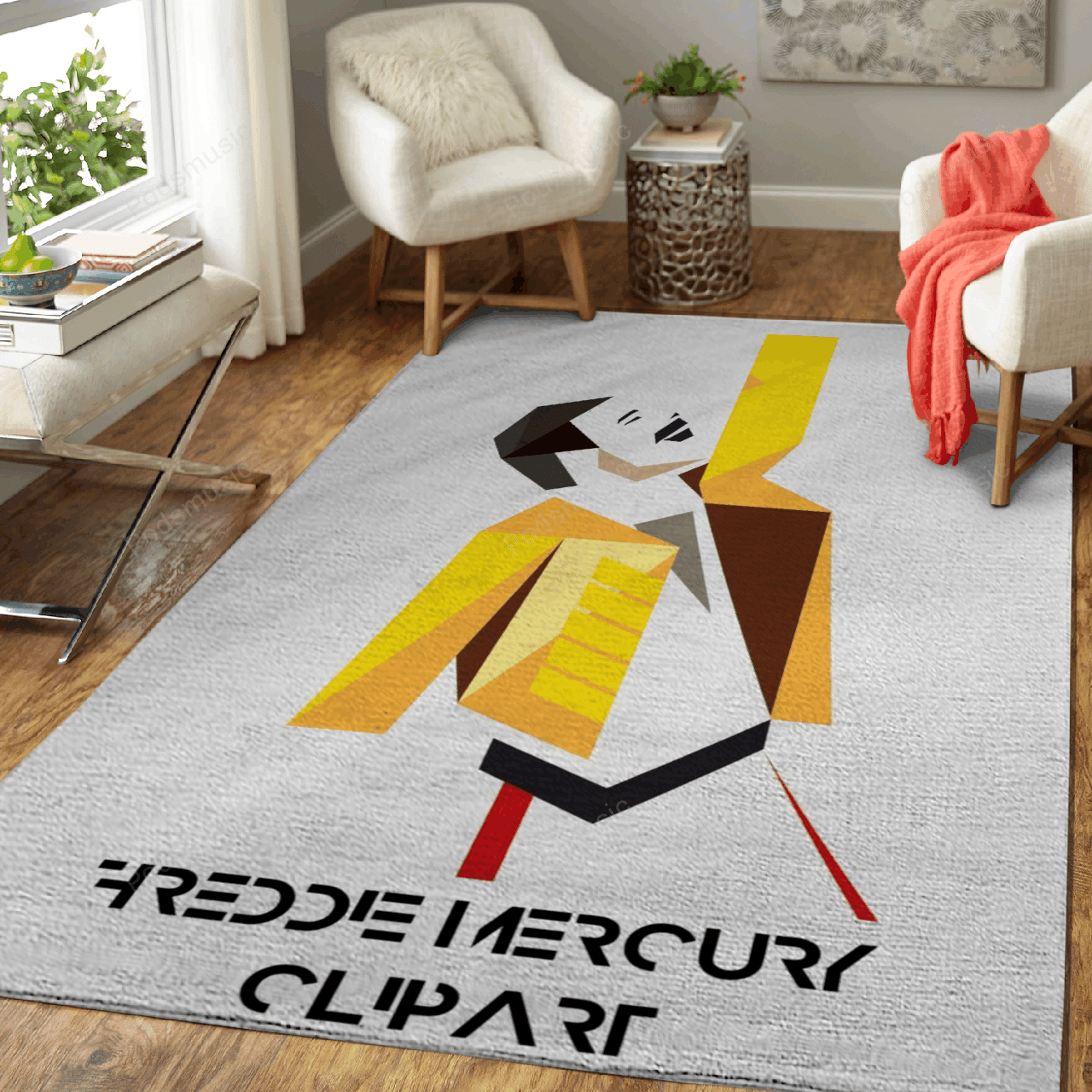 Freddie Mercury Clipart 2 – Music Art For Fans Area Rug Carpet