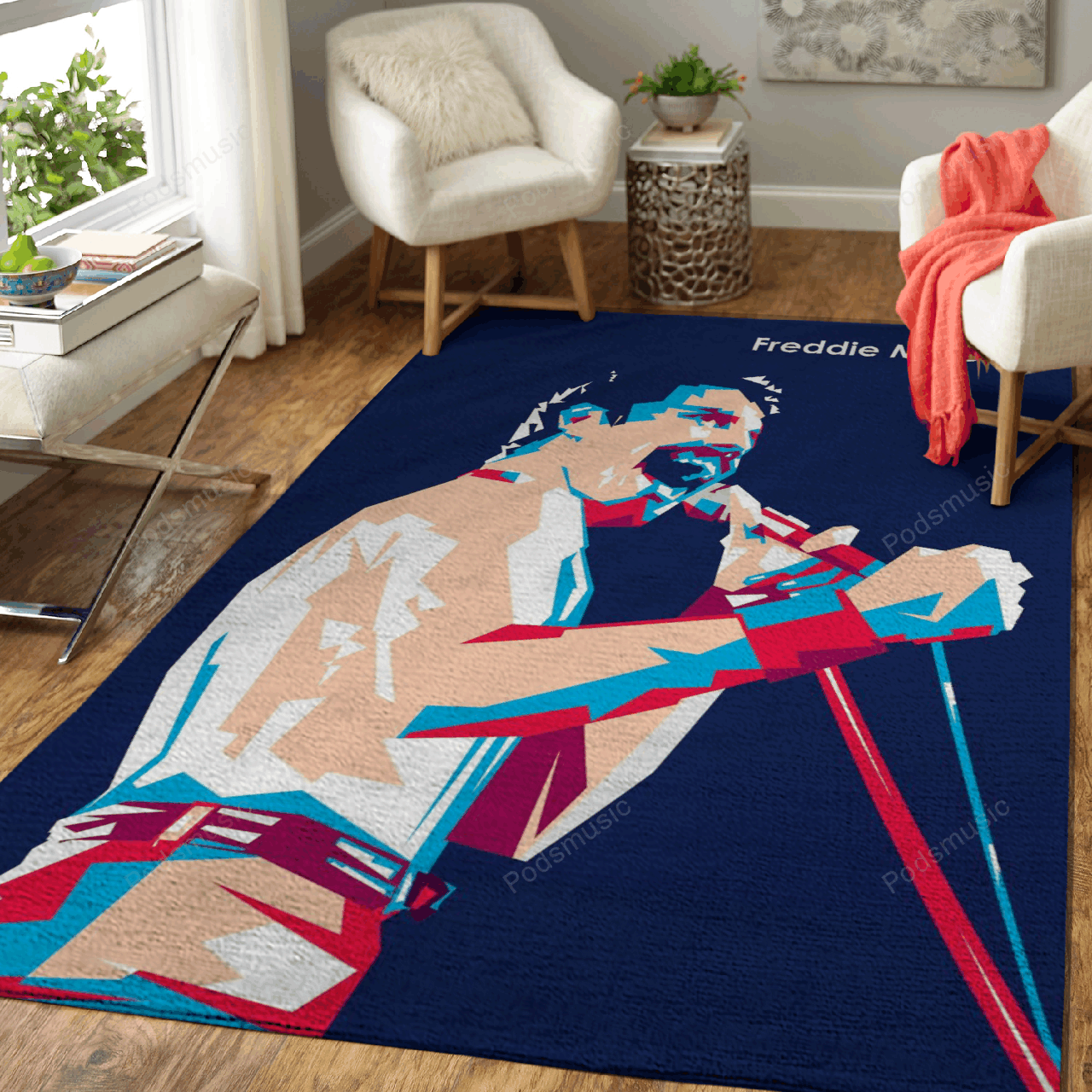 Freddie Mercury WPAP Style – Music Art For Fans Area Rug Carpet