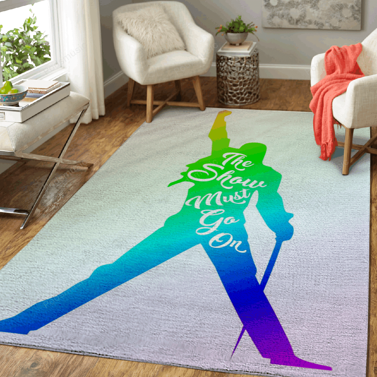 Freddie Mercury Rainbow – Music Art For Fans Area Rug Carpet