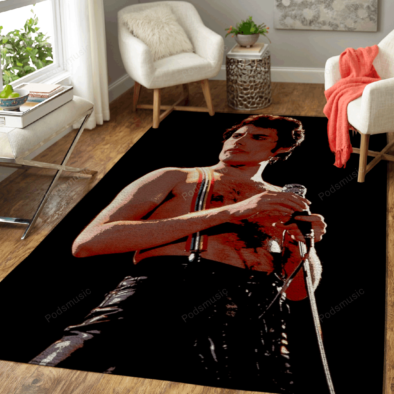 Freddie Mercury Cool Gaze – Music Legend Art For Fans Area Rug Carpet