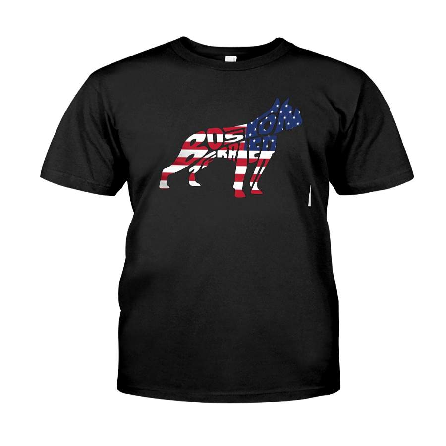 Boston Terrier Patriotic 4th Of July Flag Premium Fit Mens Tee – T-Shirt