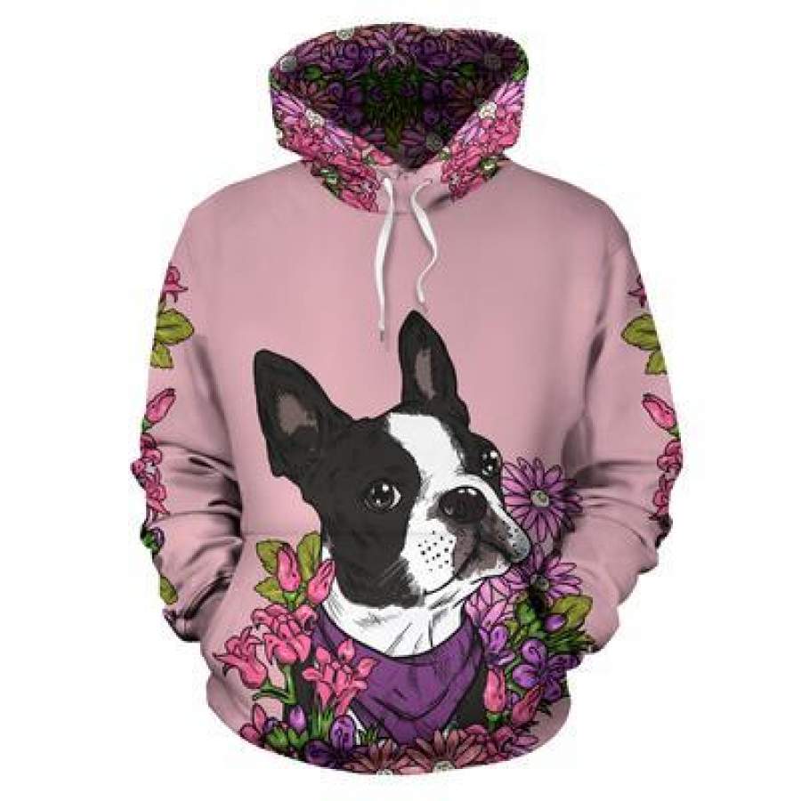 Illustrated Boston Terrier Hoodie – Hoodies