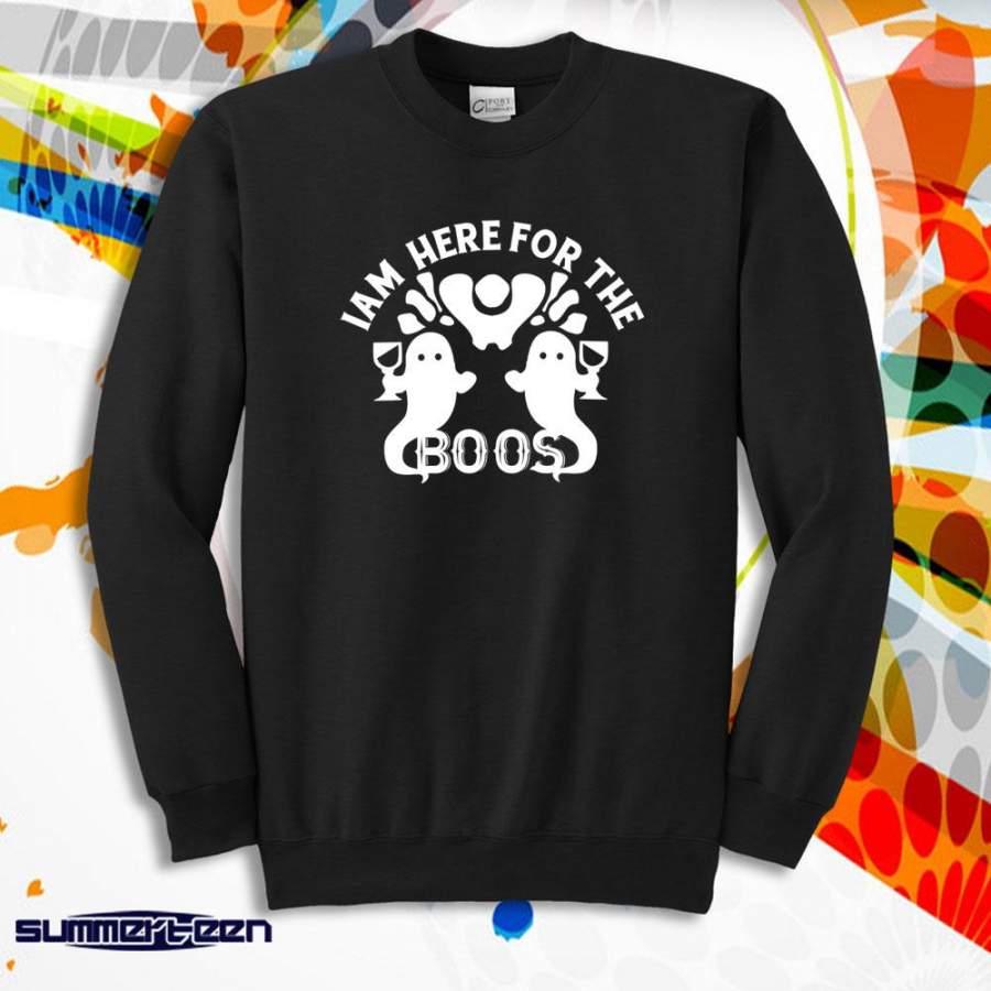 I’M Here For The Boos With Twin Ghosts Halloween Costume Halloween Party Men’S Sweatshirt