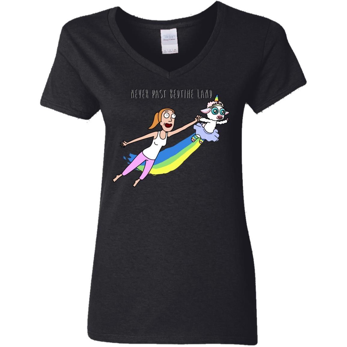 Rick And Morty Summer Never Past Bedtime Land Women V-Neck T-Shirt