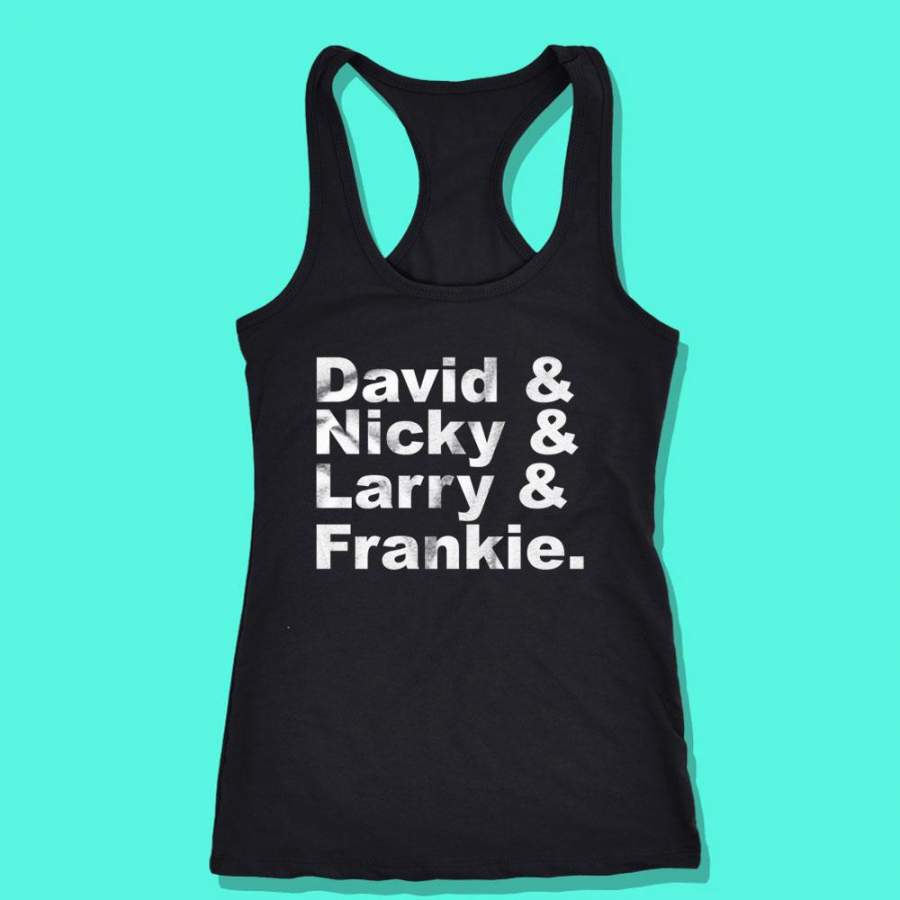 Dj Legends Foundation Of Dj Culture Here With David Mancuso Nicky Siano Larry Levan And Frankie Knuckles Paradise Garage New York Women’S Tank Top Racerback