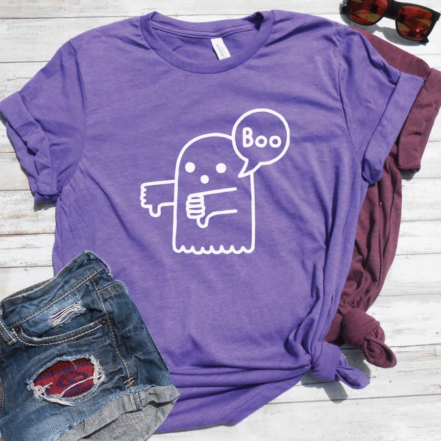 Boo Thumbs Down Ghost Basic Shirt