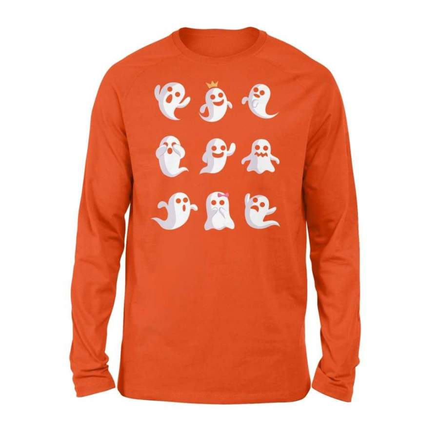 Ghost Emoji Halloween Costume Gift Shirt – Standard Long Sleeve