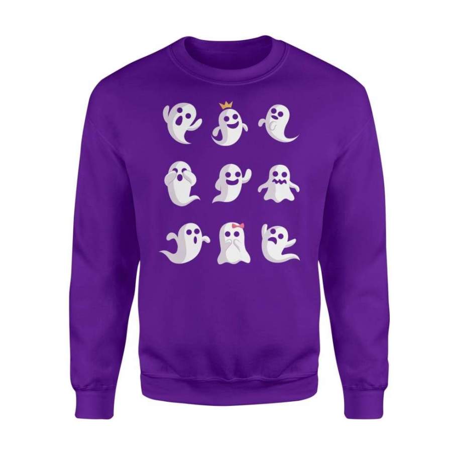 Ghost Emoji Halloween Costume Gift Shirt – Standard Fleece Sweatshirt