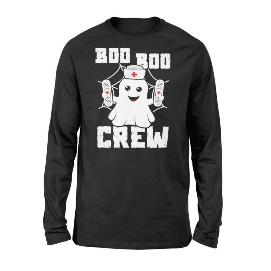 Boo Boo Crew Shirt Ghost Nurse Costume Girls Funny Halloween Costume Graphic Design Digital Printed Shirt – Standard Long Sleeve