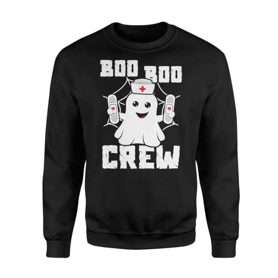 Boo Boo Crew Shirt Ghost Nurse Costume Girls Funny Halloween Costume Graphic Design Digital Printed Shirt – Standard Fleece Sweatshirt