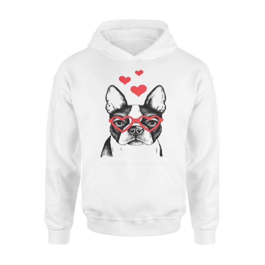 American Boston Terrier Funny Cute Dog Valentine Gift Heart – Standard Hoodie