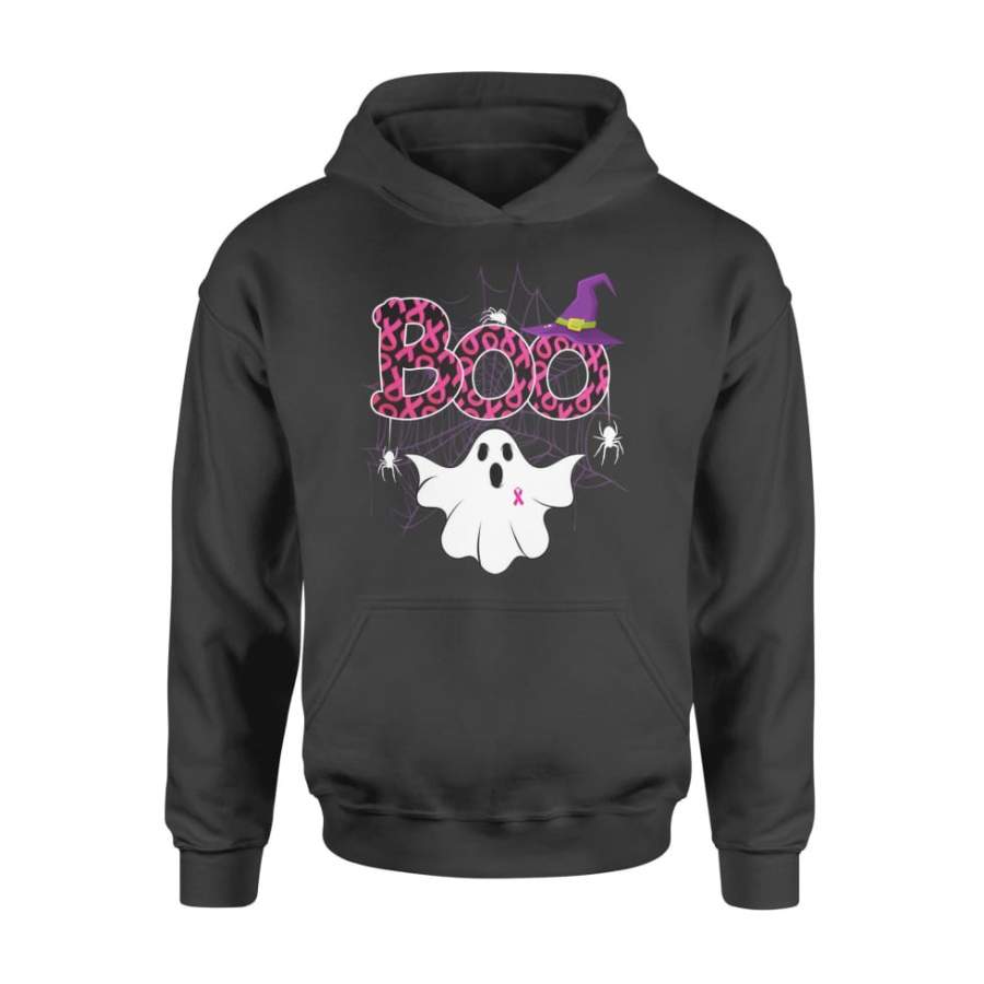 Boo Ghost Halloween Pink Ribbon Breast Cancer Awareness Month Clothing – Hoodie