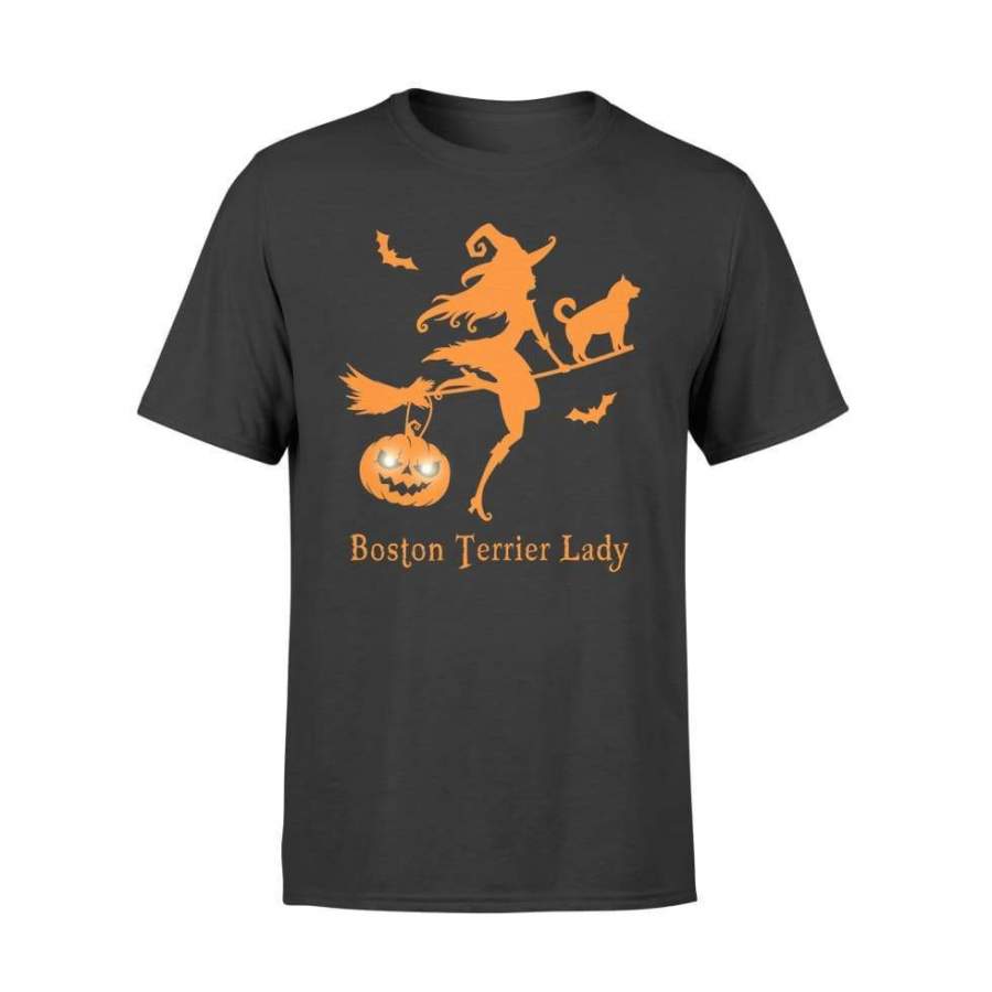 Boston Terrier Dog Halloween Lady – Standard T-shirt