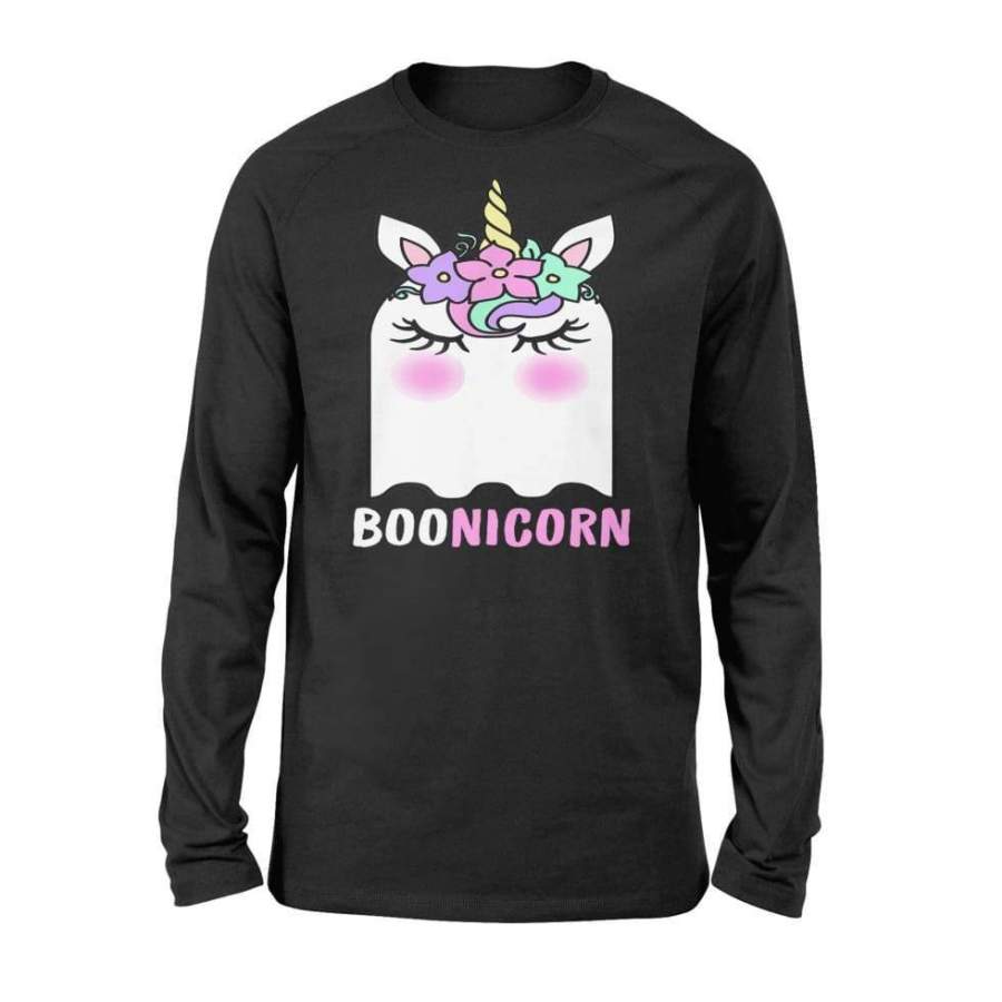 Boonicorn Unicorn Ghost, Unicorn Halloween Shirt For Girls – Standard Long Sleeve