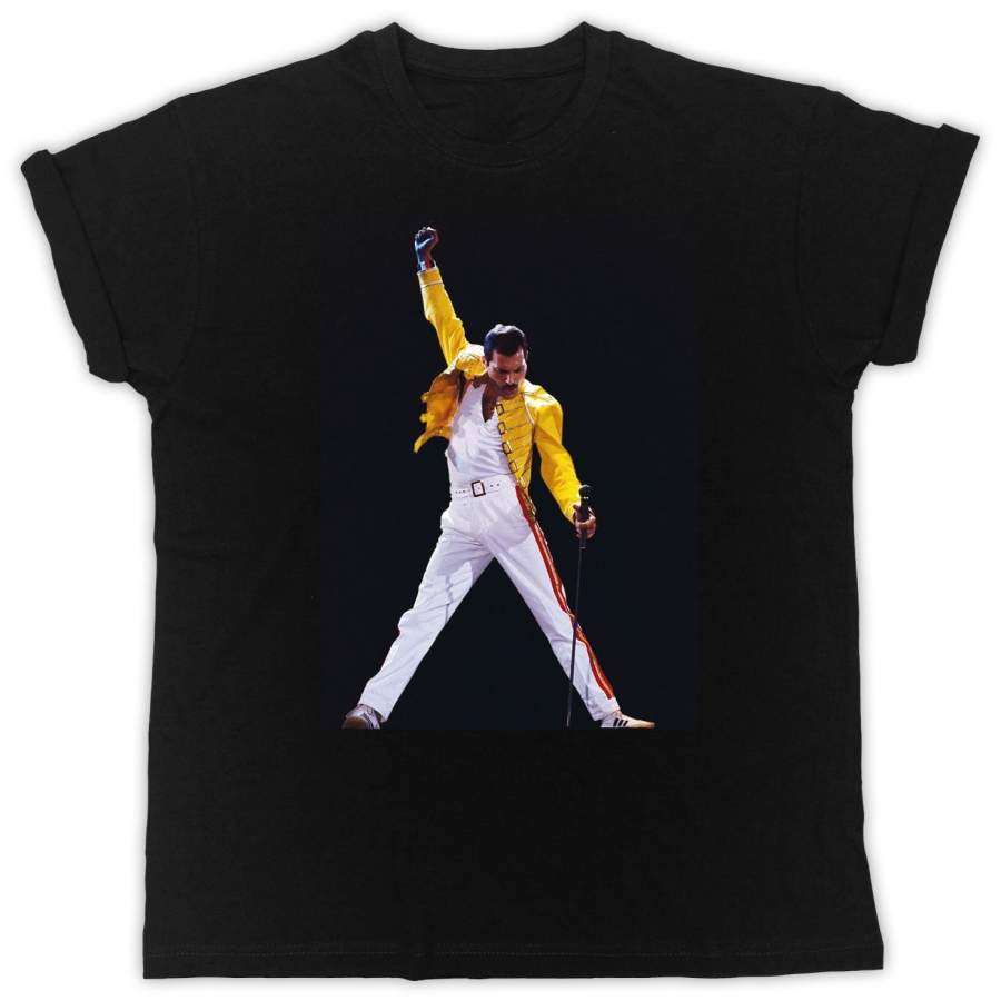 Freddie Mercury Mic Cool Short Sleeve Men’s Black T-Shirt