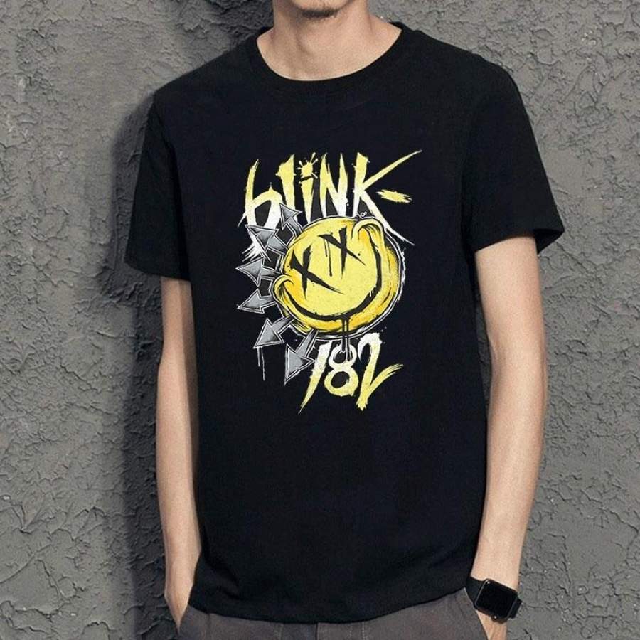 Blink Cotton Funny Print Cotton Men Clothing T Shirt