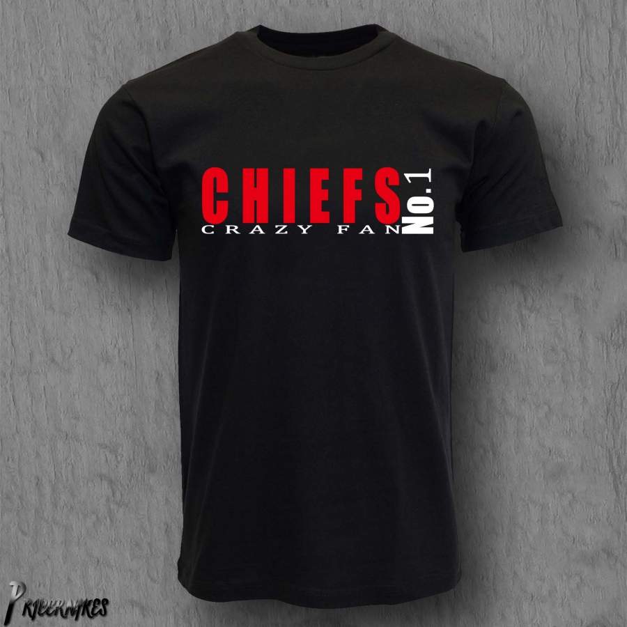 Kansas City Chiefs Carzy Fan No.1 American Football Jersey Men’s T-shirt Casual Graphic Tee Shirts Mens Tops Clothing