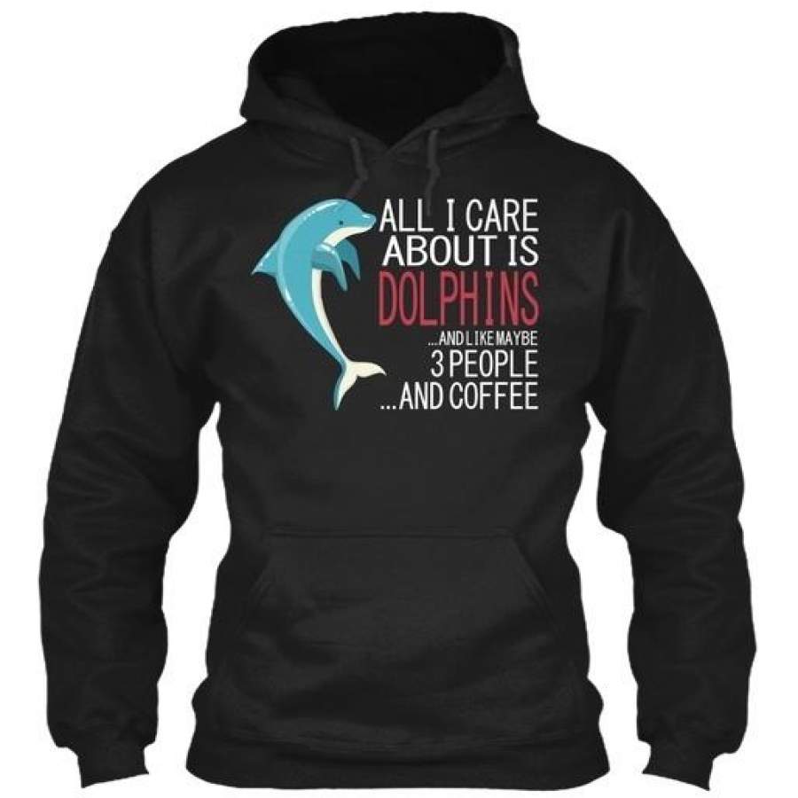 2018 New FashionAll I Care About Is Dolphins Gildan Hoodie Sweatshirt