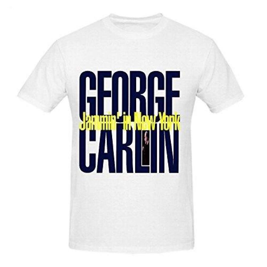 George Carlin Jammin In New York Mens T Shirts Design Crew Neck White Men Cotton T-shirt