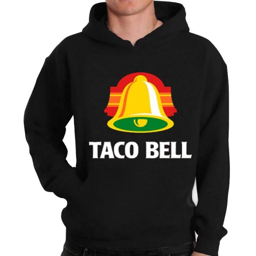 Fashion Colorful Taco Bell Graphic Black Hoodie Sweatshirt