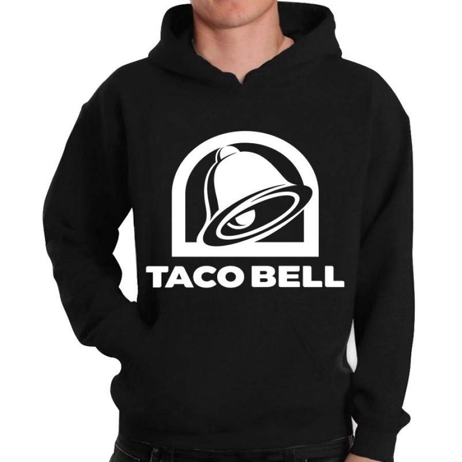 Fashion Mens Taco Bell Graphic Black Hoodie Sweatshirt