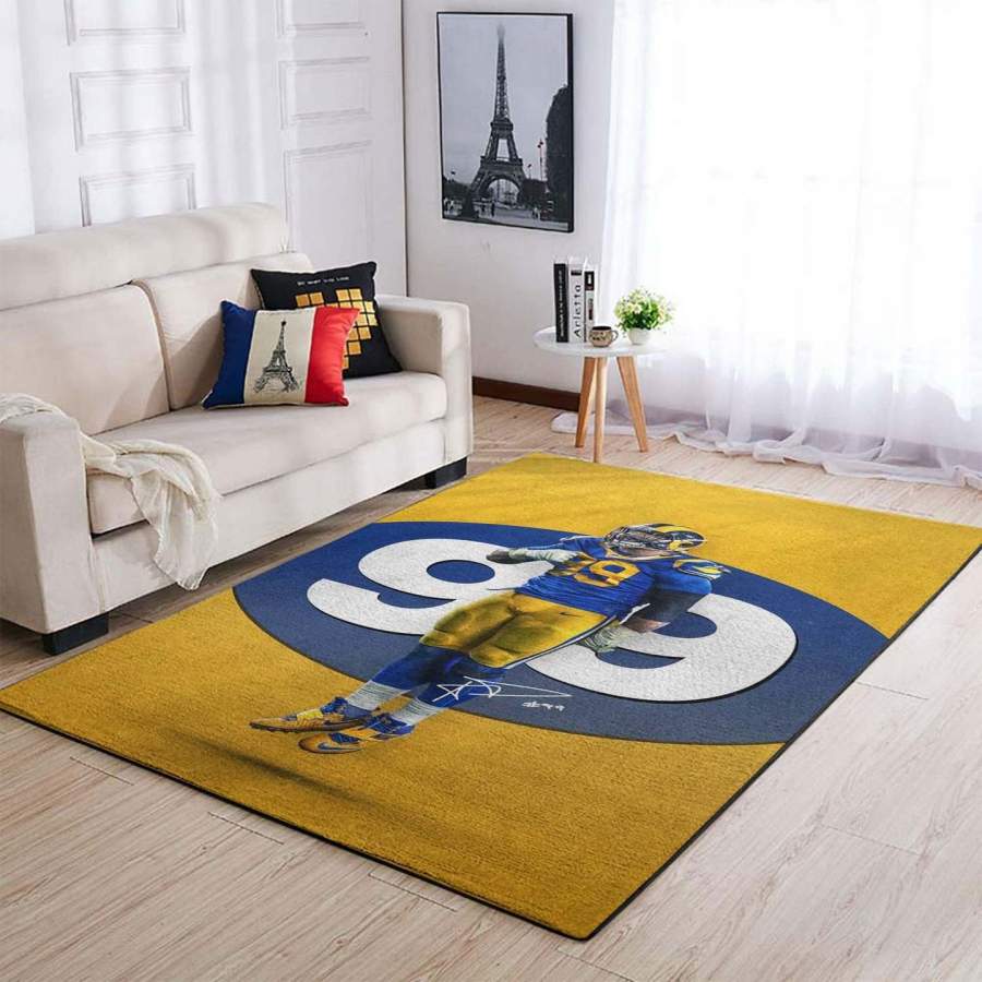 Aaron Donald 99 ?C Los Angeles Rams Area Rug, Football Floor Decor RCDD81F31799