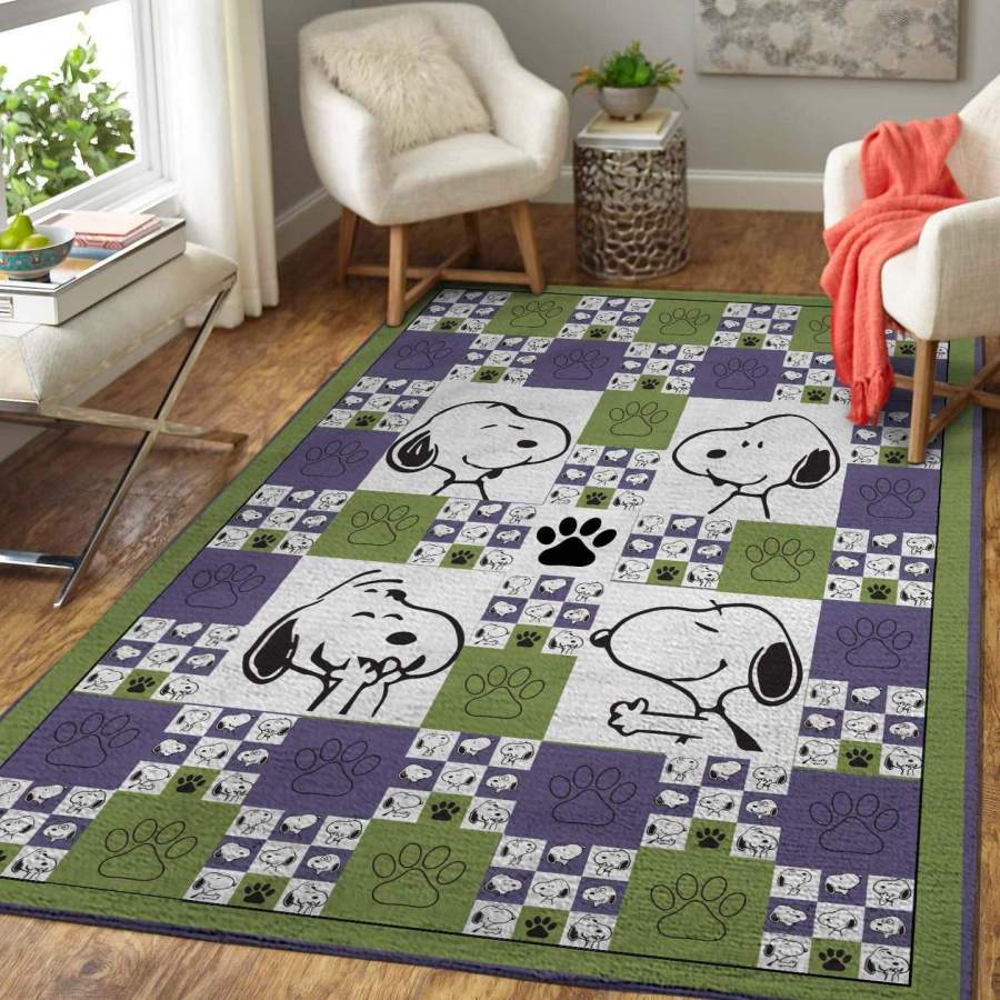 Happy Snoopy Area Rug, Christmas Gift, Floor Decor