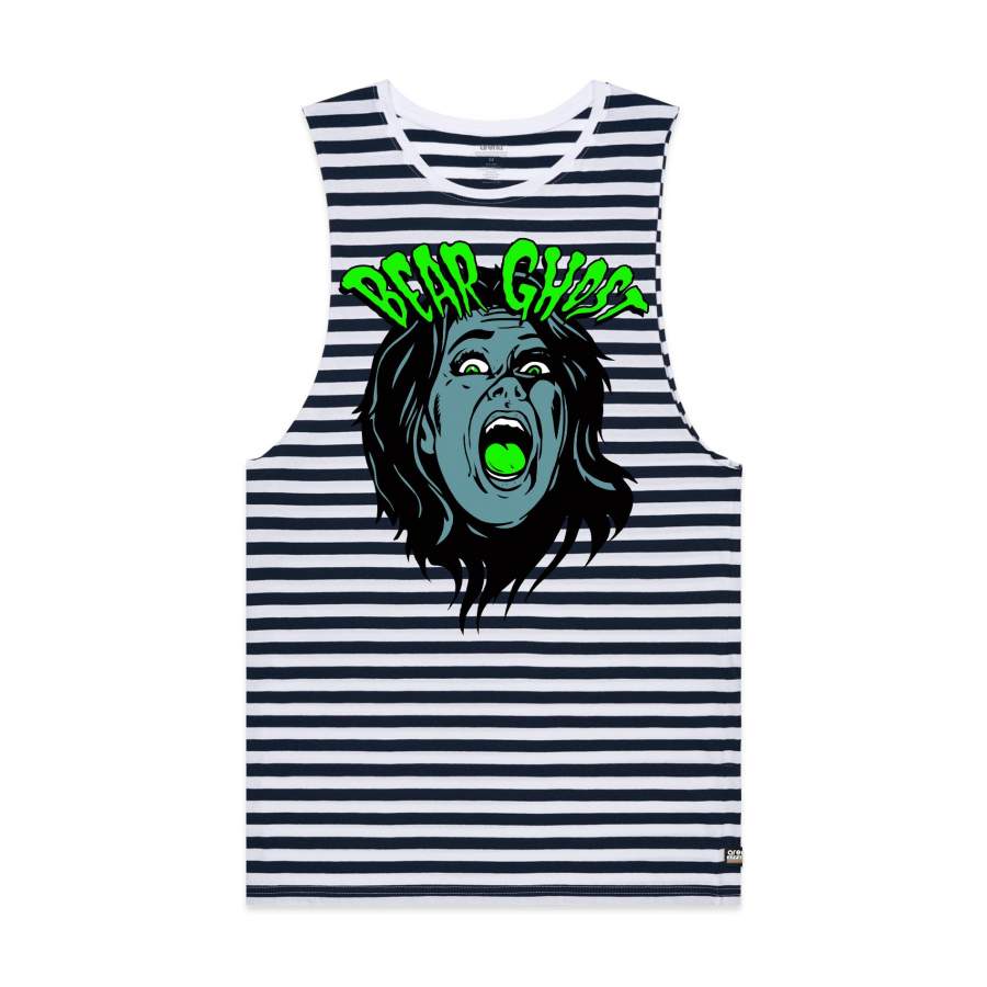 Bear Ghost – Scream: Men’s Striped Sleeveless Tee Shirt