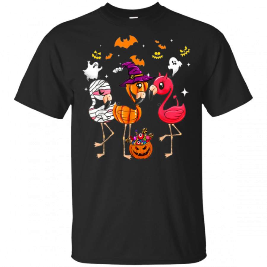 Flamingo Halloween Pumpkin Witch Ghost Shirts