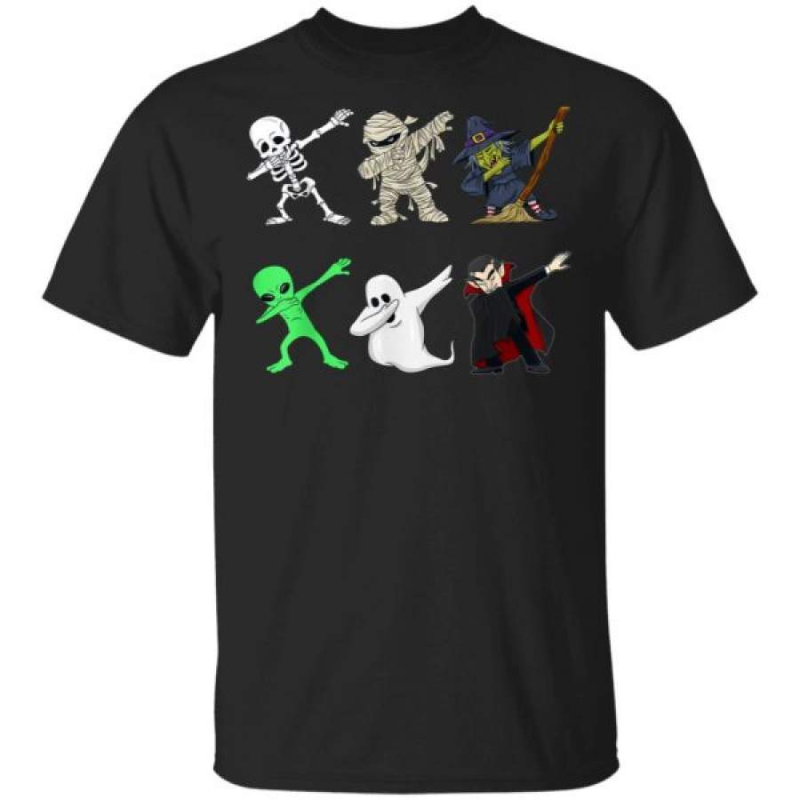 Dabbing Skeleton and Monsters Ghost Dracula shirt funny halloween