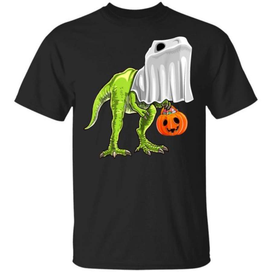 Halloween T Rex Dinosaur Ghost Trick or Treat Pumpkin Shirts