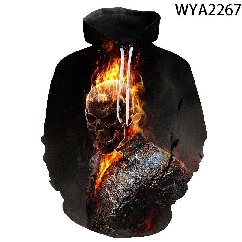 3D Printed Hoodies – Movie Ghost Rider Pullover