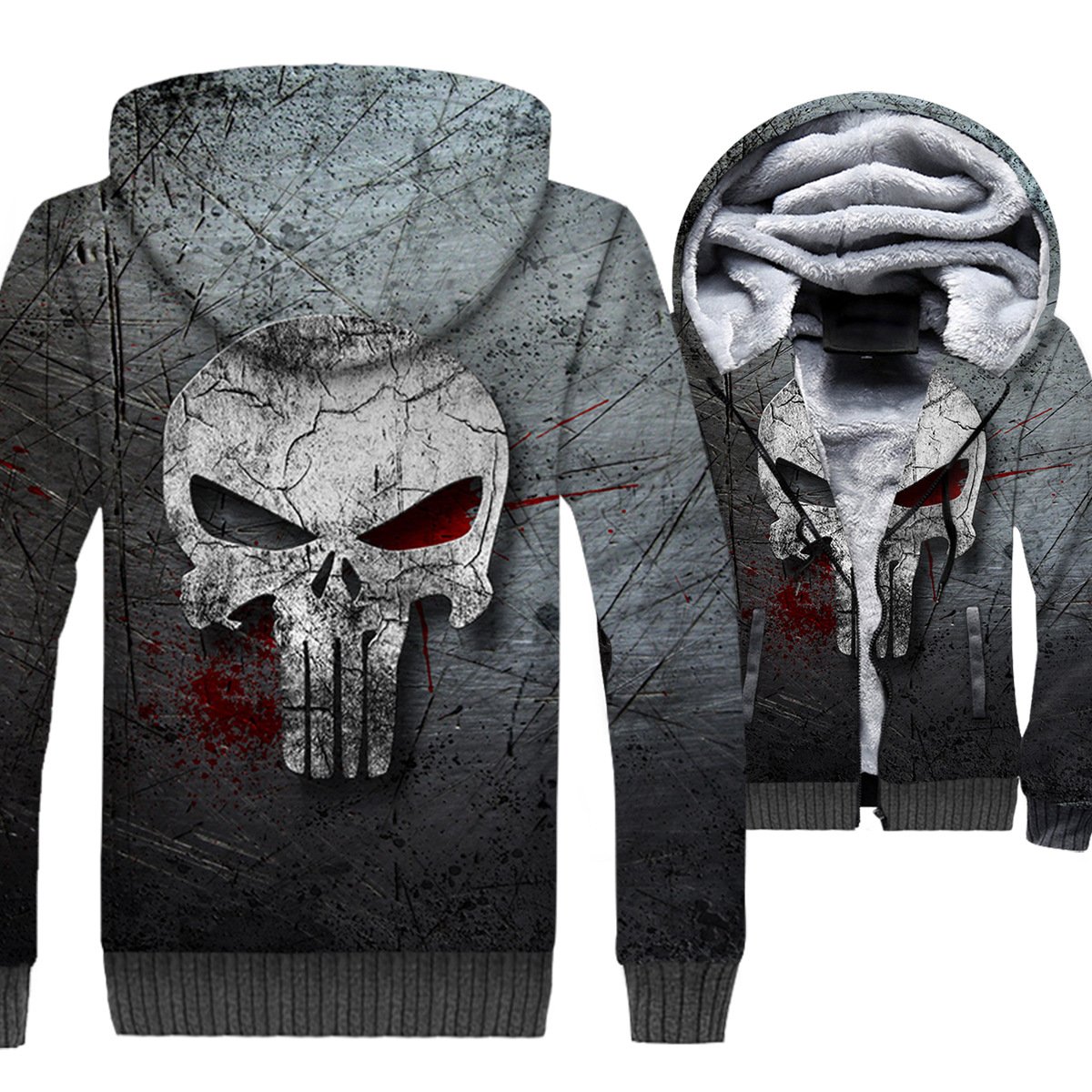 Ghost Rider Jackets – Ghost Rider Series Daredevil Punisher Skull Super Cool 3D Fleece Jacket