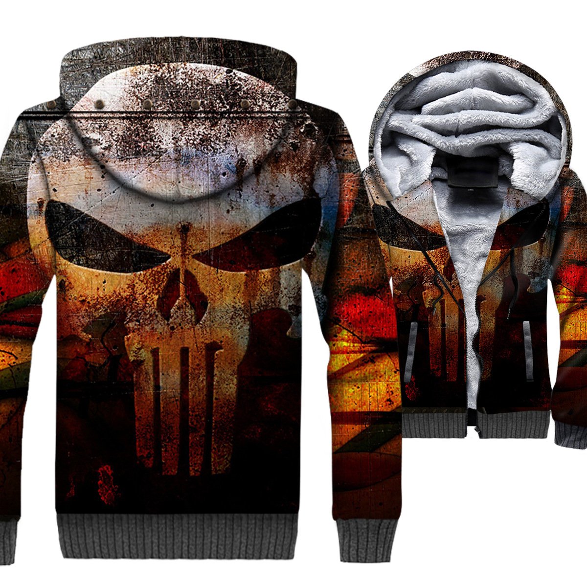 Ghost Rider Jackets – Ghost Rider Series Devil Skull Avenger Super Cool 3D Fleece Jacket