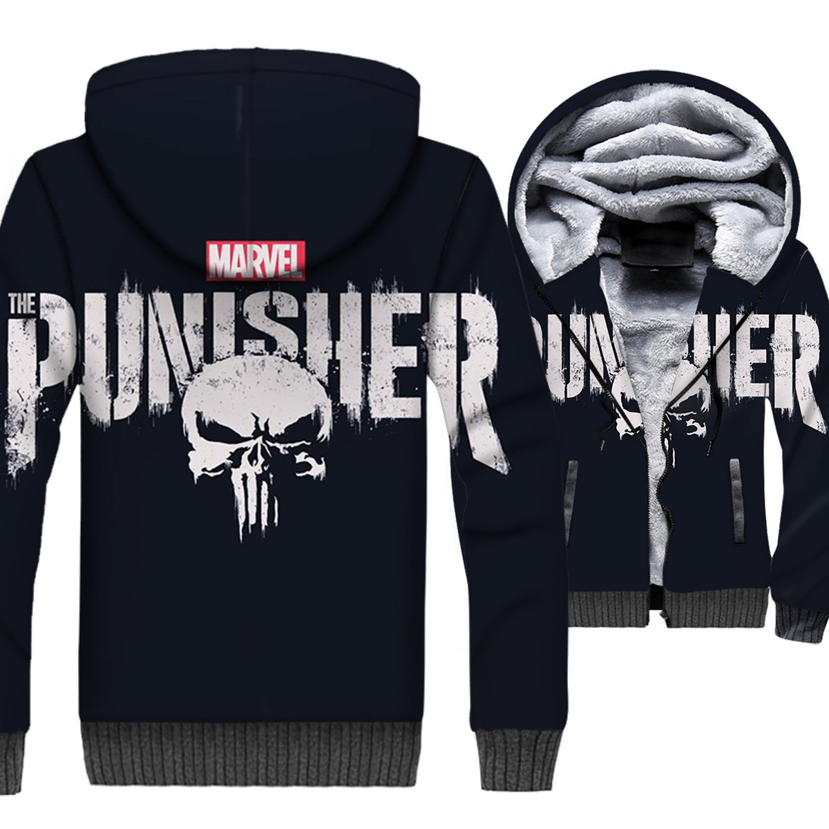 Ghost Rider Jackets – Ghost Rider Series Punishe Devil Skull Super Cool 3D Fleece Jacket