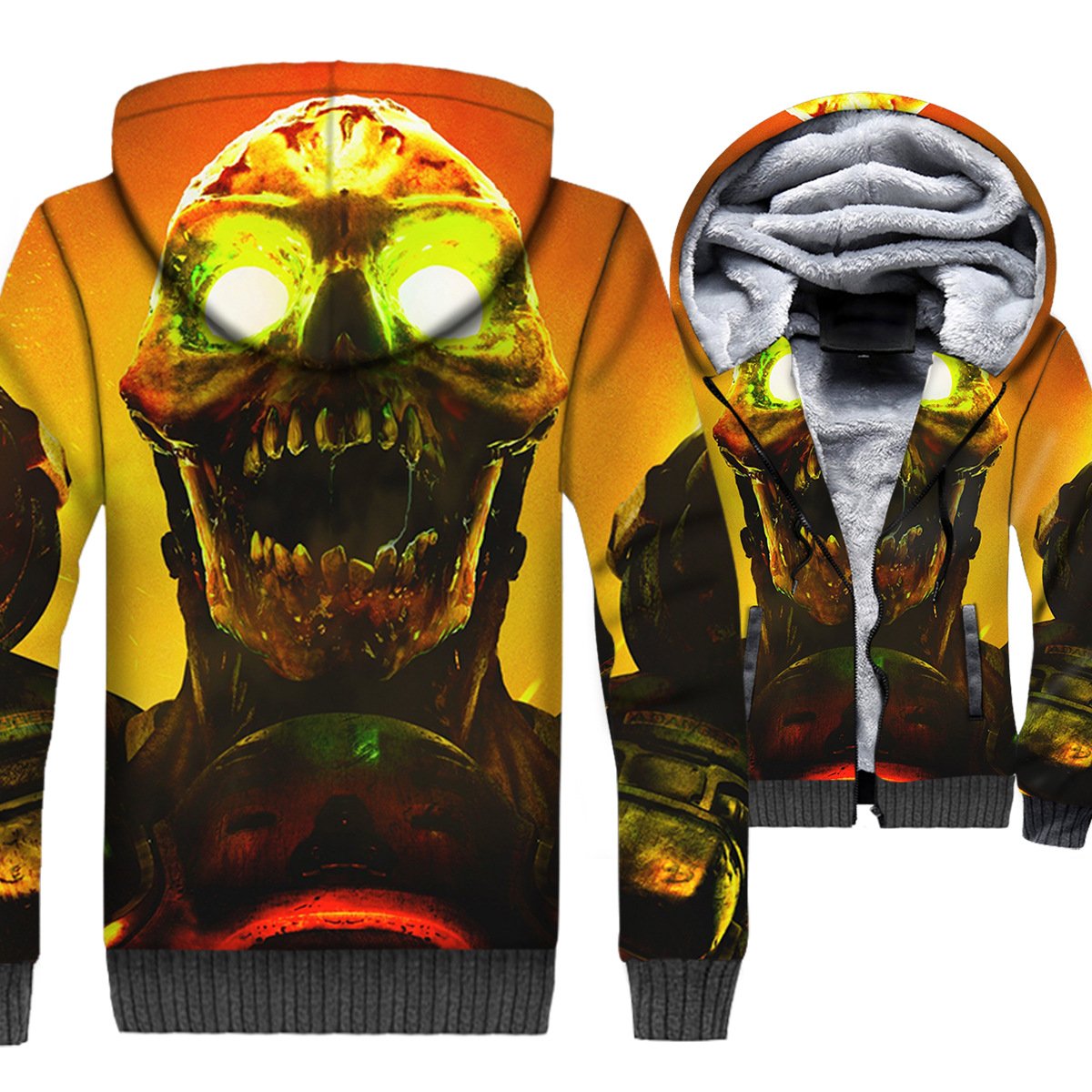 Ghost Rider Jackets – Ghost Rider Series Devil Skull Terror Icon Super Cool 3D Fleece Jacket