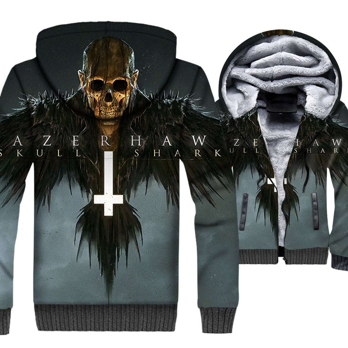 Ghost Rider Jackets – Ghost Rider Series Devil Skull Warrior Super Cool 3D Fleece Jacket